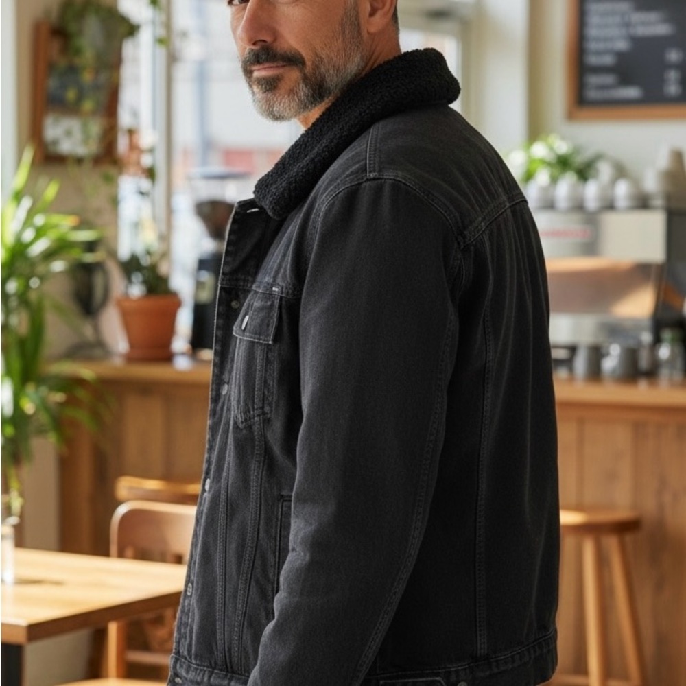 Coach Black Sherpa Lined Jacket Coat EUC Warm Classic Style